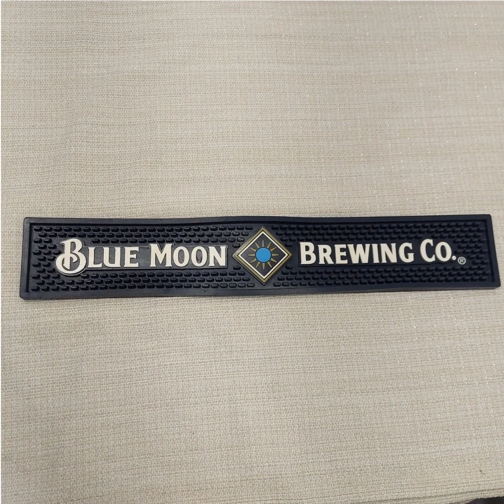 Blue Moon Brewing Co Rubber Bar Spill Mat Rail Runner Navy Blue 21 Inch